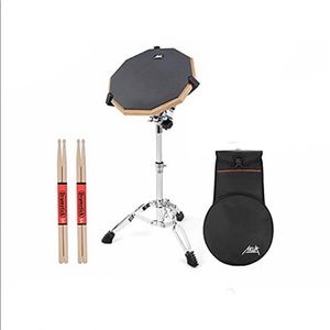 Drum practice pad & snare drum stand